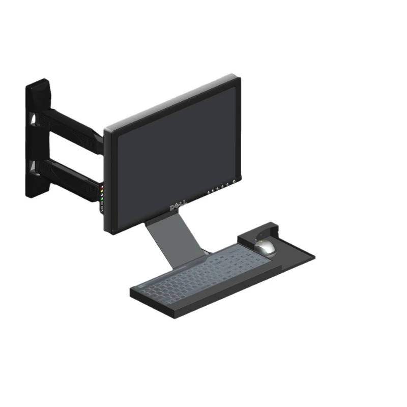 Industrial monitor bracket, screen wall hanging, rotating hanger, telescopic universal computer