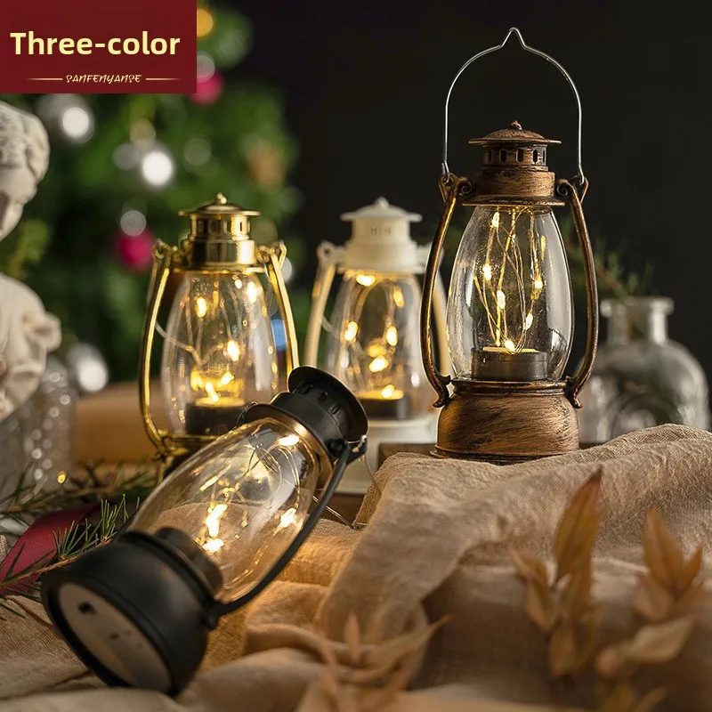 Lamp Electronic Candle Wind Lamp Tabletop Ornament Halloween Oil Lamp Scene Decoration Self-defense reflective flashlight