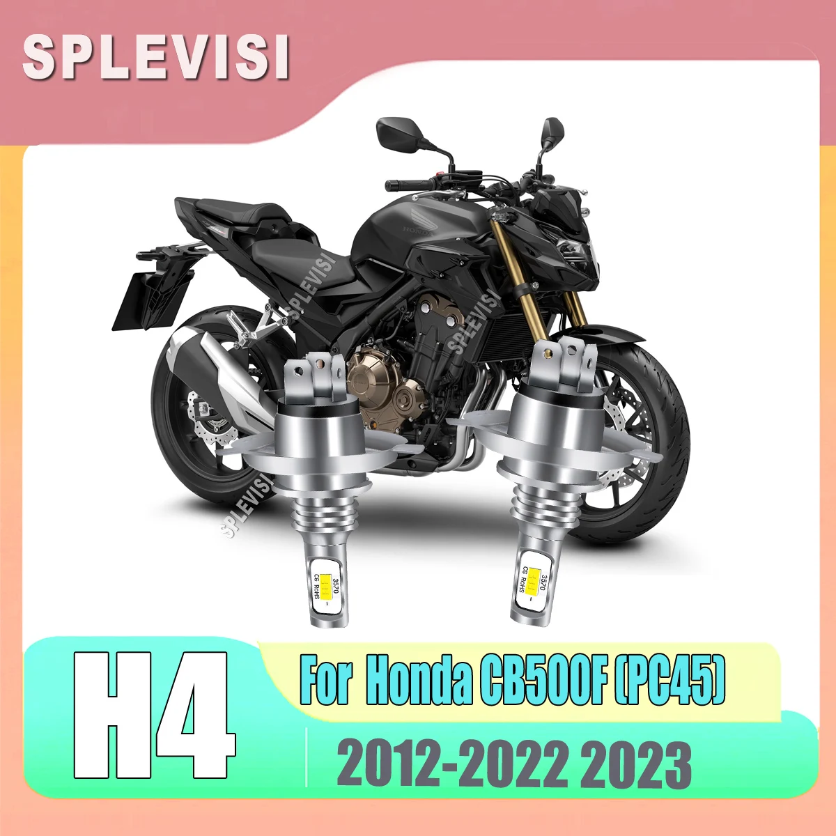 LED high and low beam lamp Headlight Bulbs - Cool White color temperature For Honda CB500F (PC45) 2012 2013 2014 2015 2016-2023