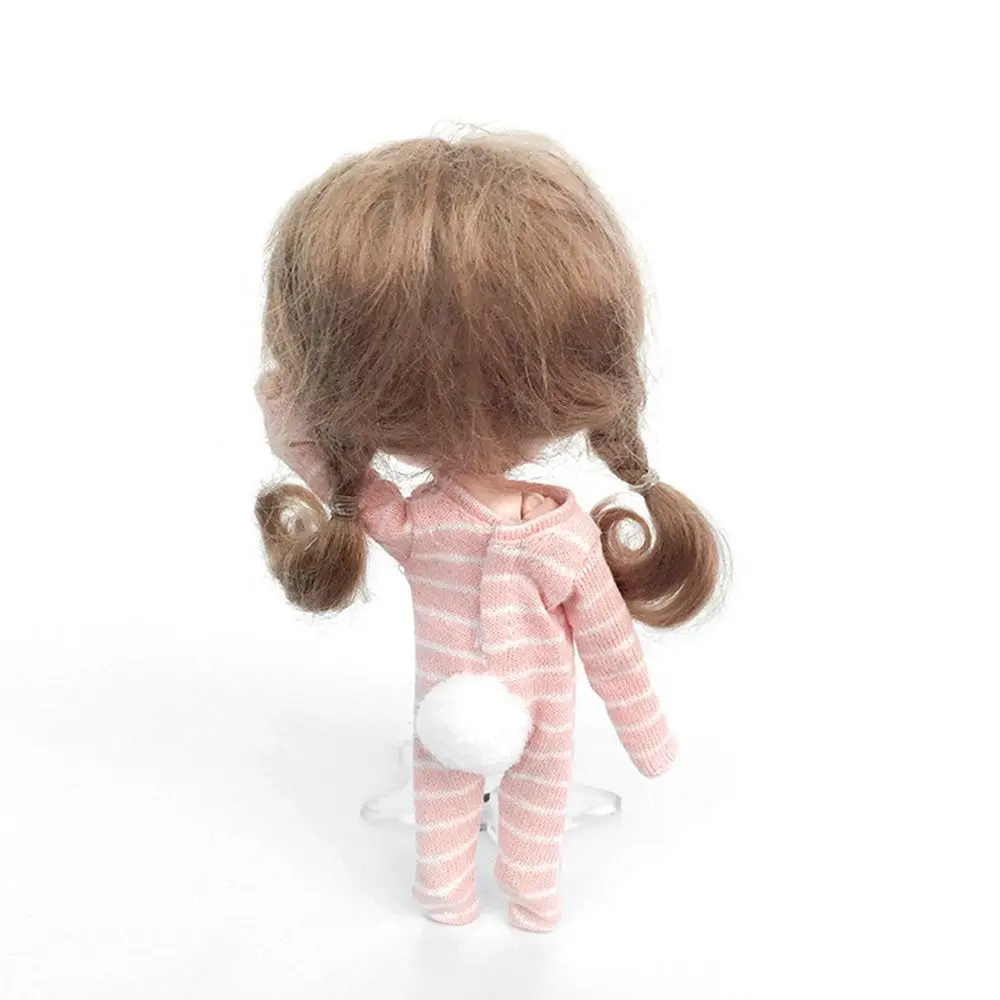 Cute OB11 Clothes Pajamas Striped Jumpsuits Sleep Clothes For 1/12BJD Dolls Accessories Body Molly Dressup Skirt Gift For Girls