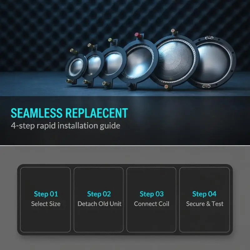Titanium Compression Driver Diaphragm, Speaker Voice Coil Unit, Multiple Sizes Replacement Part For Speaker Repair