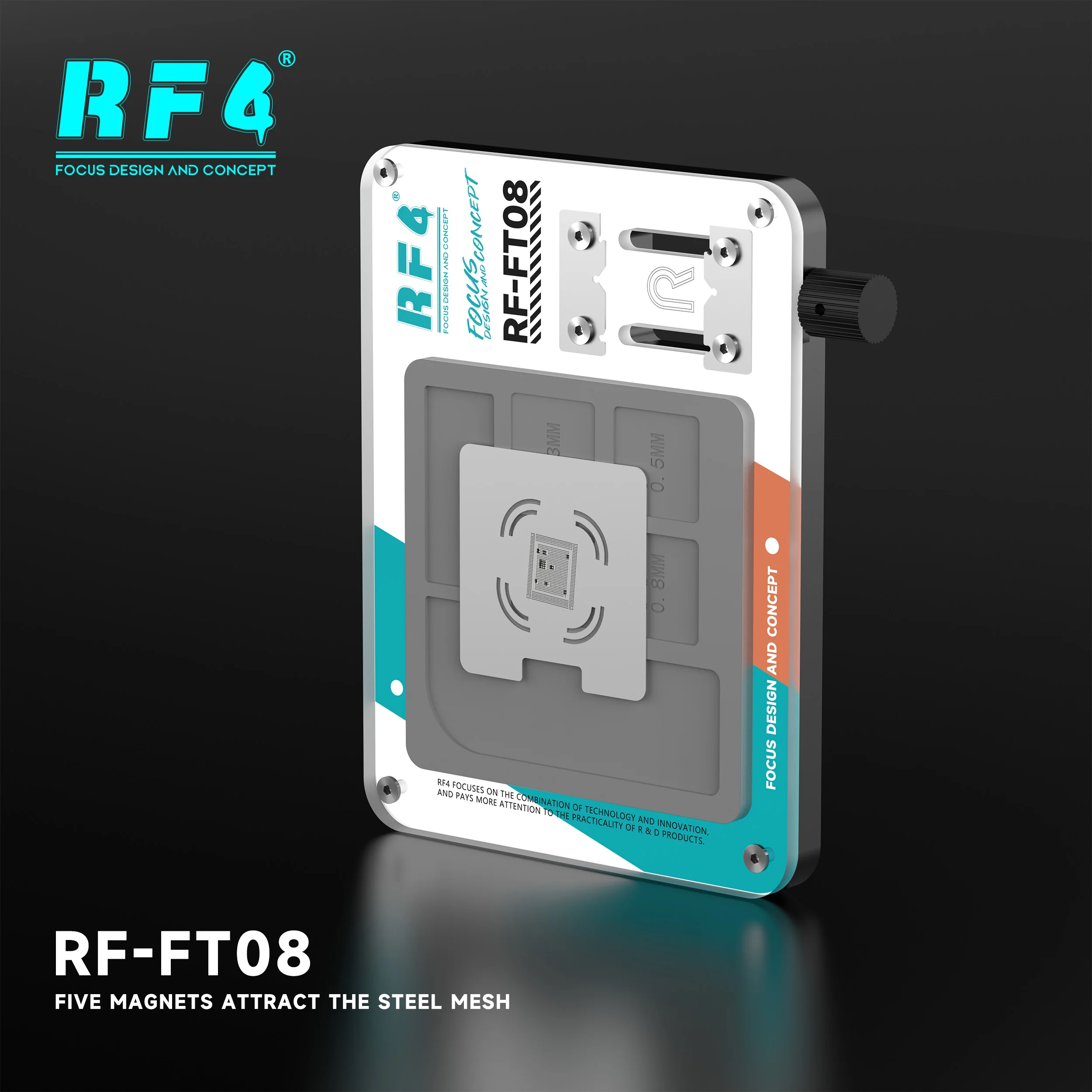 RF4 RF-FT08 المغناطيسي بغا إصلاح الرقصة ل اللوحة الأم التخفيف رقاقة إزالة الصمغ وزراعة القصدير أداة لقط قابل للتعديل #5