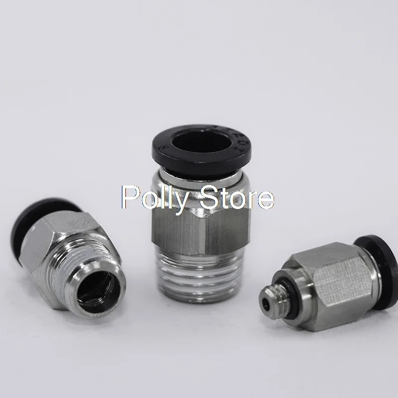 1PC Black Pneumatic Quick Fittings PC 6-16mm OD Hose Tube M5 1/4