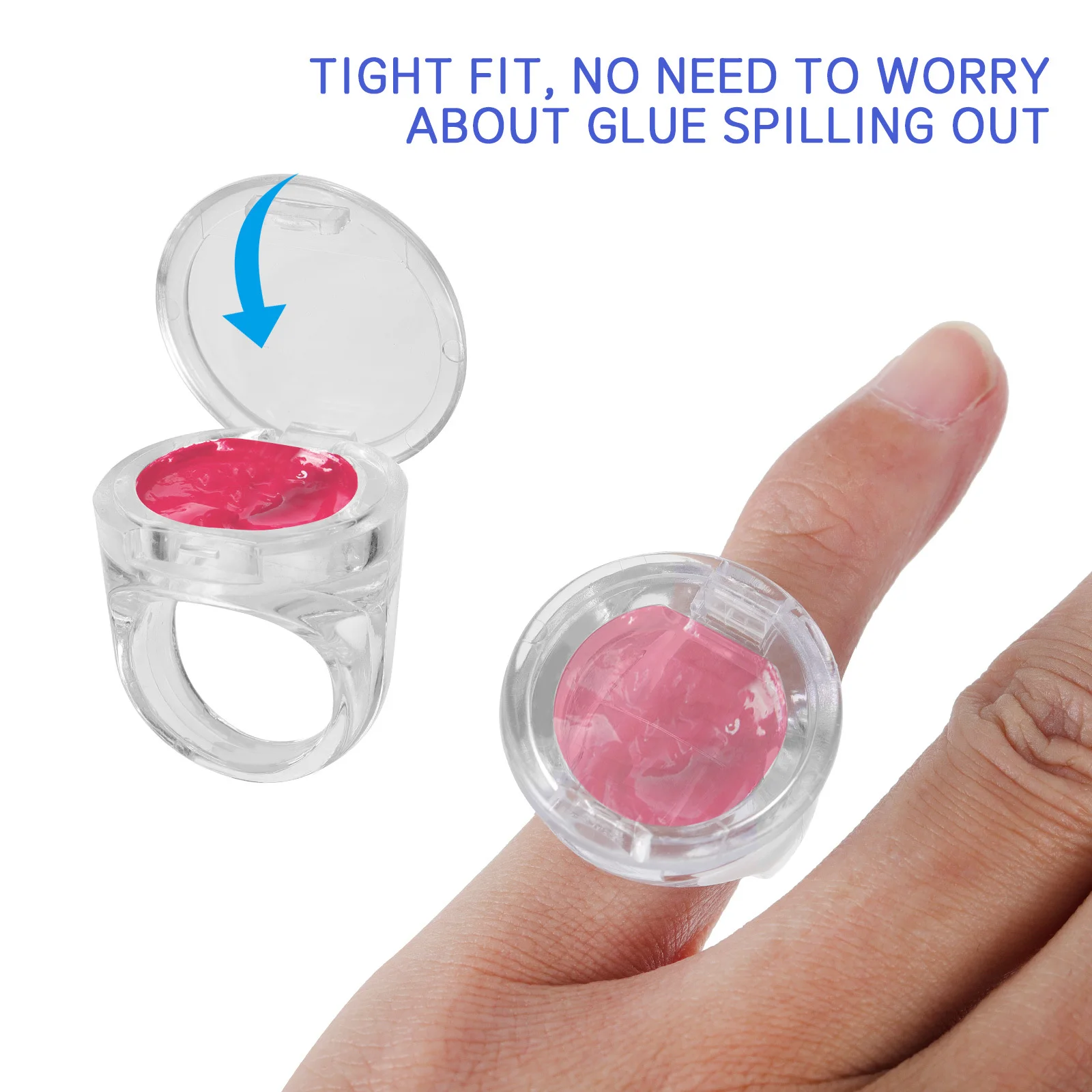 

5Pcs Ring Cup Transparent Pigment Containers Spill Proof Design for Cosmetology Makeup Ink Storage Ink Rings Cup