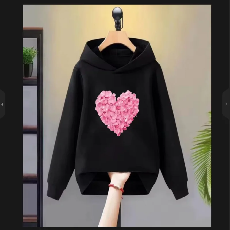 

Children‘s hoodie Autumn Winter Warm Clothes For Funny Girls Heart Print Top coat Daily Causal Sports Loose Lounge Wear