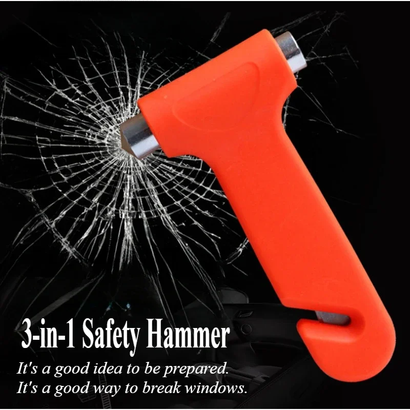 1PC Solid Safety Hammer 3-in-1 Escape Products Car Emergency Escape Safety Hammer Window Breaker Car Safety Hammer