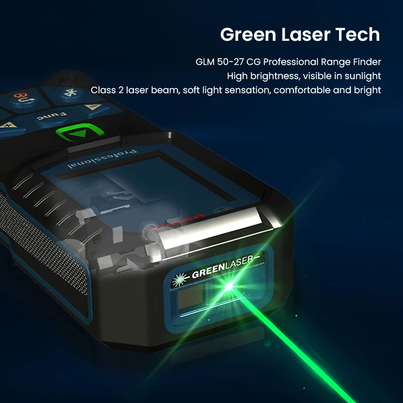 BOSCH GLM 50-27 CG dalmierz zielony Laser 50M Laser wielofunkcyjny przyrząd pomiarowy IP65 miernik odległości Bluetooth