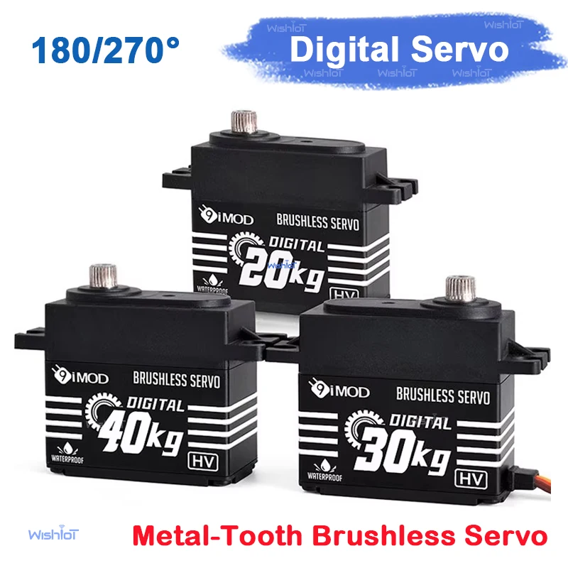 

Бесщеточный сервопривод 20 кг, 30 кг, 40 кг, водонепроницаемый, с металлическим редуктором, HV, высокий крутящий момент, для радиоуправляемых машин, грузовиков, краулеров, лодок, роботов, DIY, алюминиевый корпус