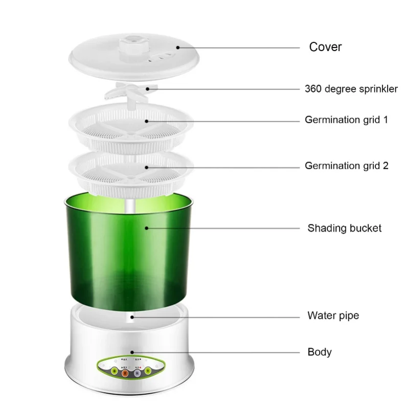 Automatic High Capacity Bean Sprouts Machine 2 Layers Electric Seed Sprouter For Alfalfa Corn Growing