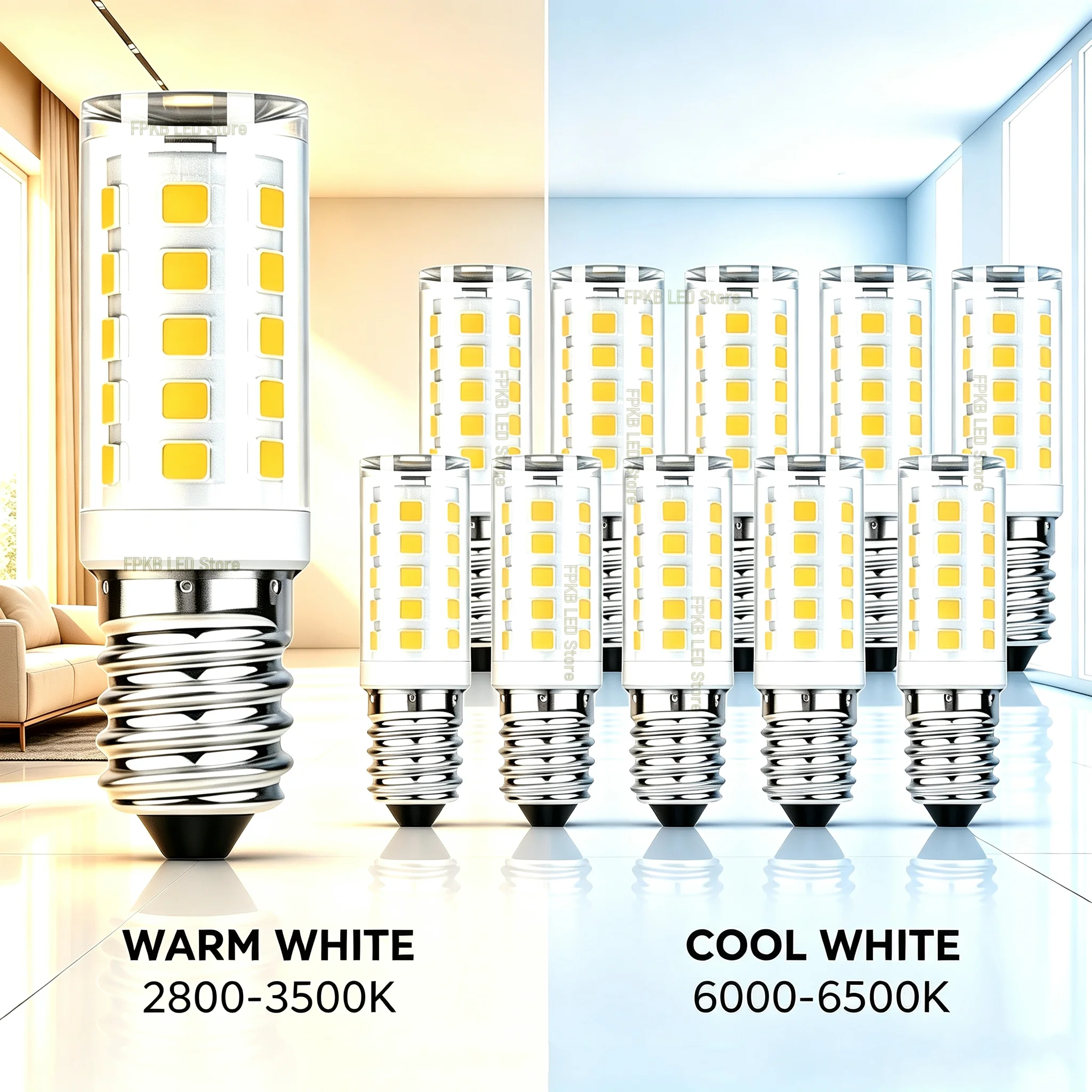 10Pcs Brightest E14 LED Lamp AC110V 220V 7W Ceramic SMD2835 LED Bulb Warm/Cool White Spotlight Replace Halogen Light Wholesale