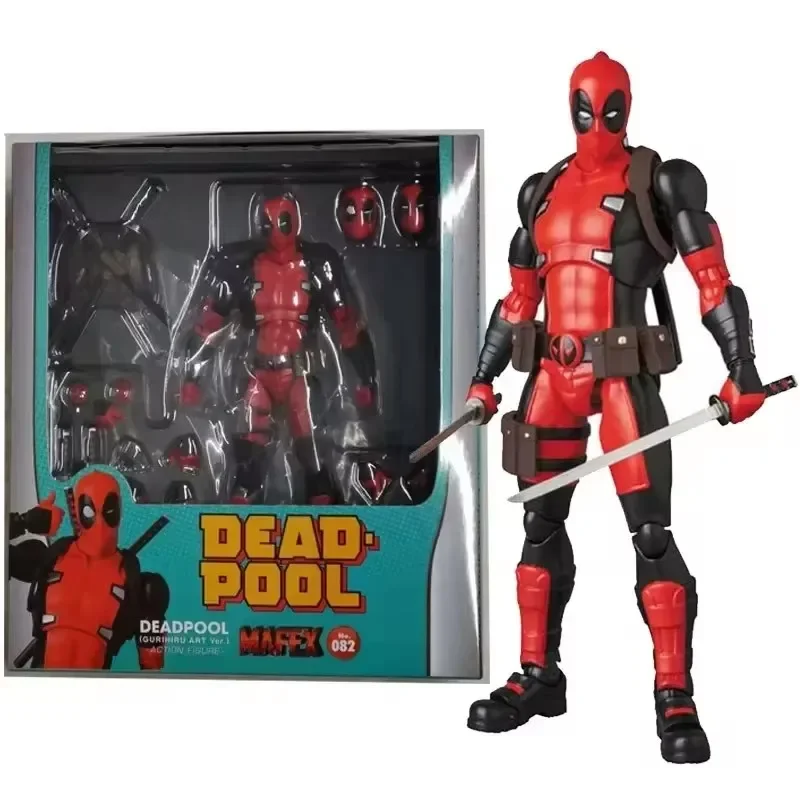 16cm Anime Deadpool Mafex 082 X-Men Action Figures Comic Version Collectable Toys Model Decoration Cool Boys Birthday Xmas Gift