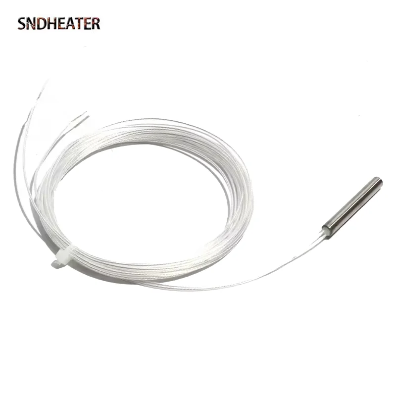 SNDHEATER 4x30MM Cartridge Tubular Probe PT100 Thermocouple Platinum Thermal Resistor 2 Cable Temperature Sensor 0.5M 1M 2M 2.5M