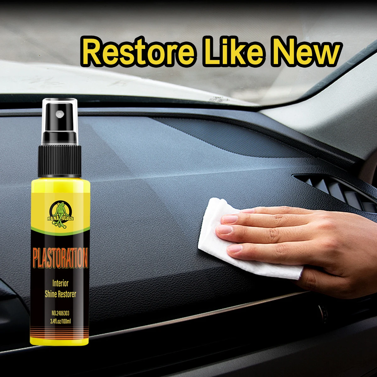 Car Plastic & Leather Restorer Return New Shine Prevent Interior Oxidation Long-lasting Cleaner Agent Coating PLASTORATION