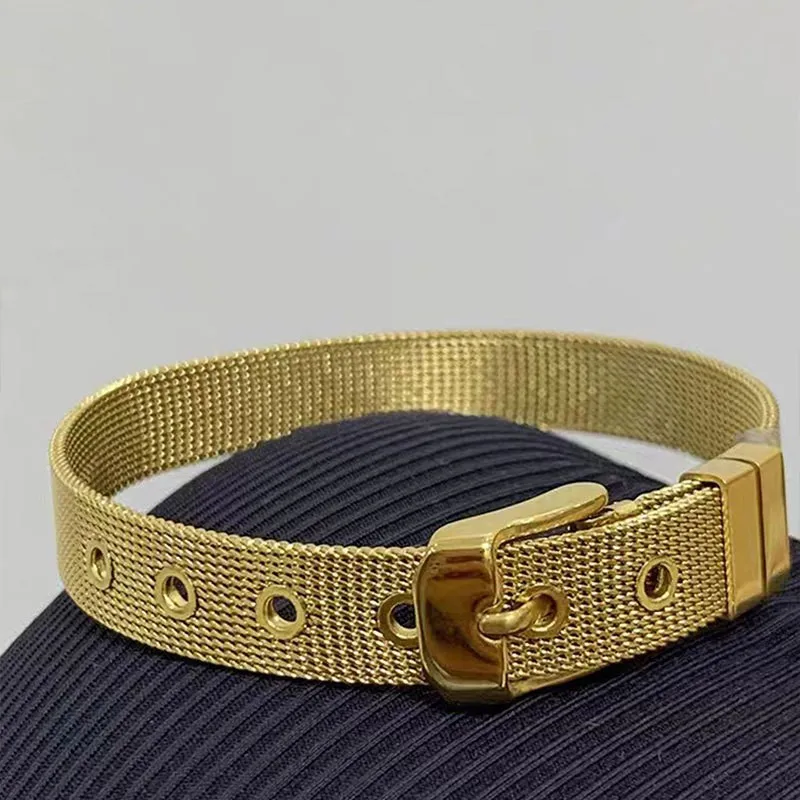 Stainless Steel Fashion Bangles Titanium Steel Watch Strap Adjustable Bracelet Fashion Women Jewelry Trend Accessories Gift