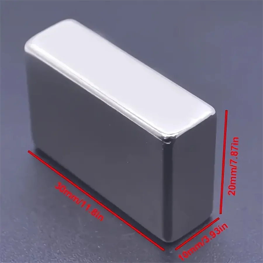 XiongChuCi N52 30*20*10mm Strong Magnet Rectangular Magnetic Block Magnet Neodymium Rare Earth Permanent Magnet Plate Nickel