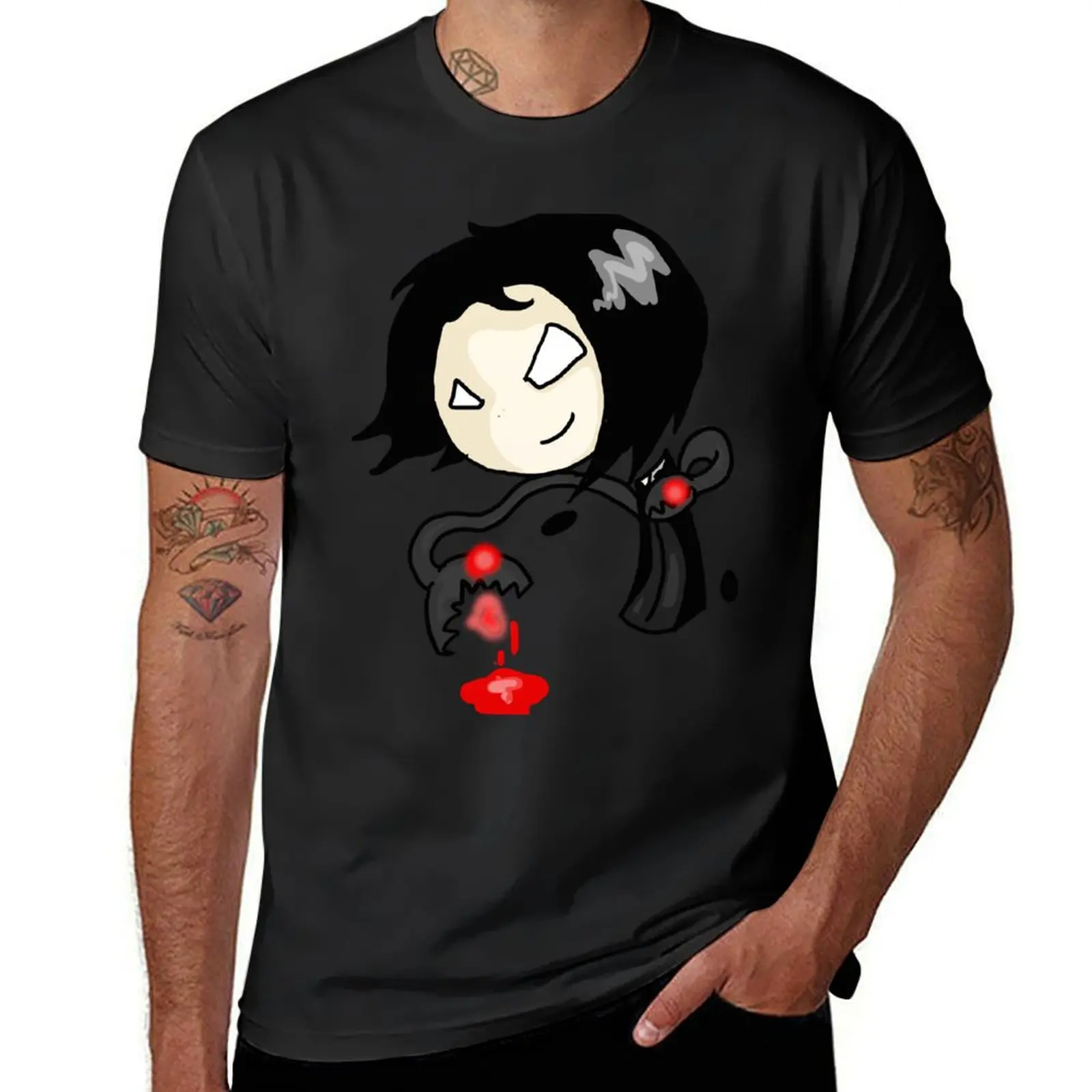 The Darkness - Jackie Airhead Chibi T-Shirt Aesthetic clothing funnys hippie clothes T-shirts for men cotton