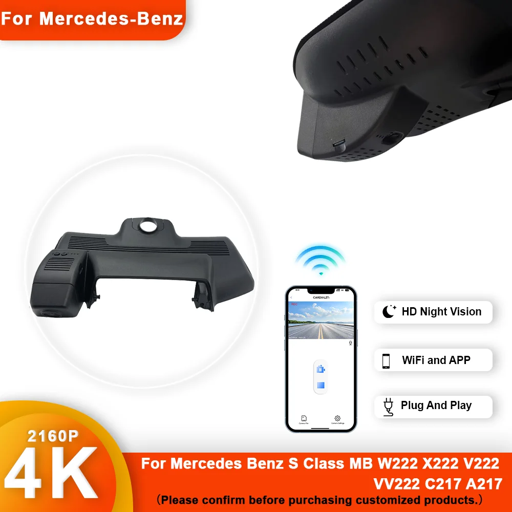 

4K HD Wifi Car Video Recorder Dash Cam Camera For Mercedes Benz S Class MB W222 X222 V222 VV222 C217 A217 DashCam Dvr