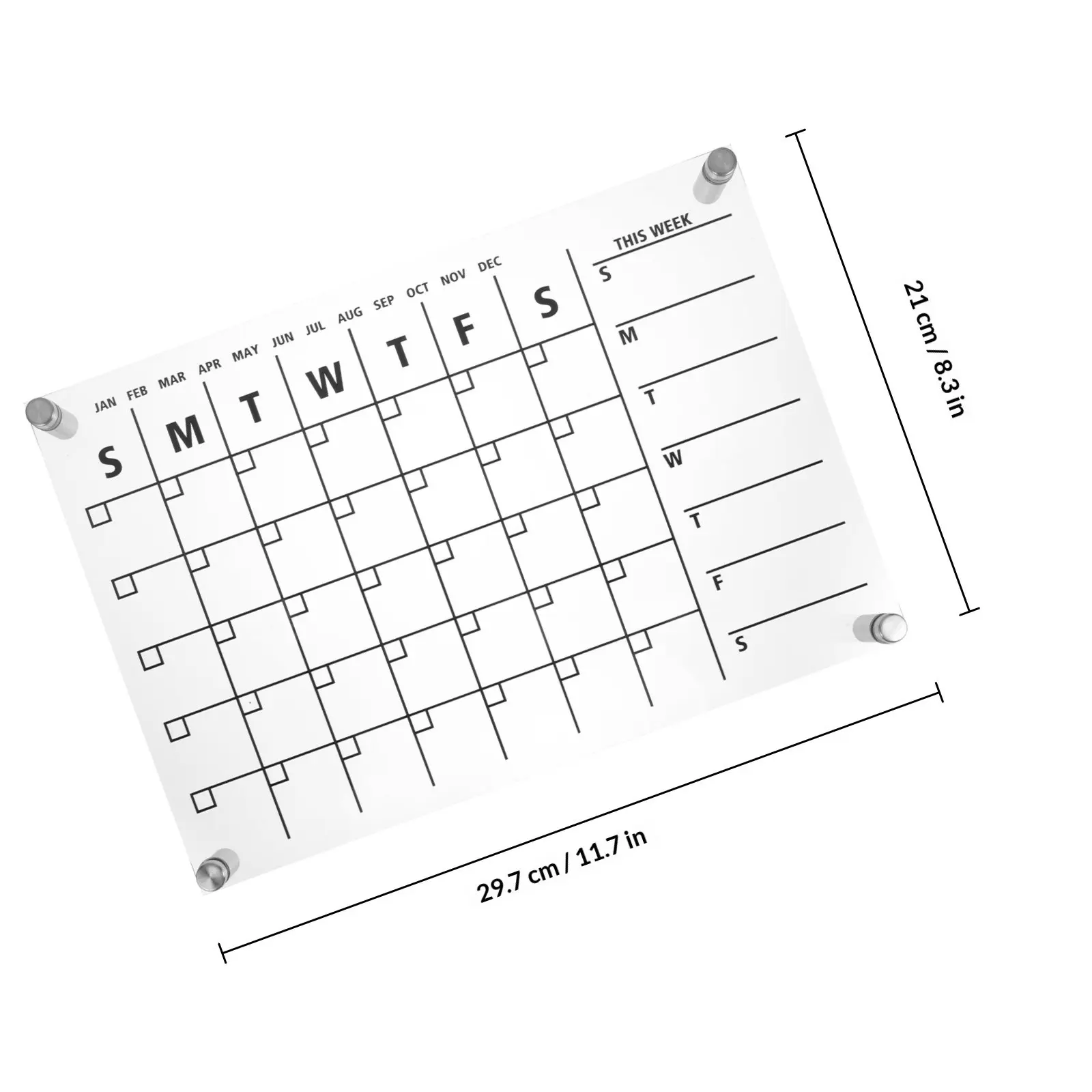 1Set Acrylic Dry Erase Board Message Drawing Board Office Home Kitchen Weekly Planning Clear Whiteboard for Desk Fridge Use