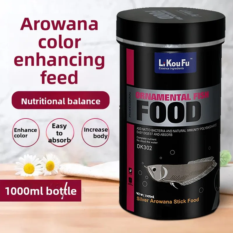

LiKouFu Floating Arowana Food Sticks, Color & Growth Enhancing for All Species Including Silver, Golden&Red Arowana,High Protein
