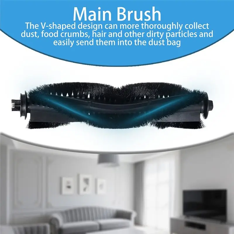 A94E 4 Pack Main Brush for Tapo RV30 Max / Lydsto R1 for Edge / for Roidmi Eve Rook / MiWhole M9 Lite / for ILIFE V20 / Vyzzle