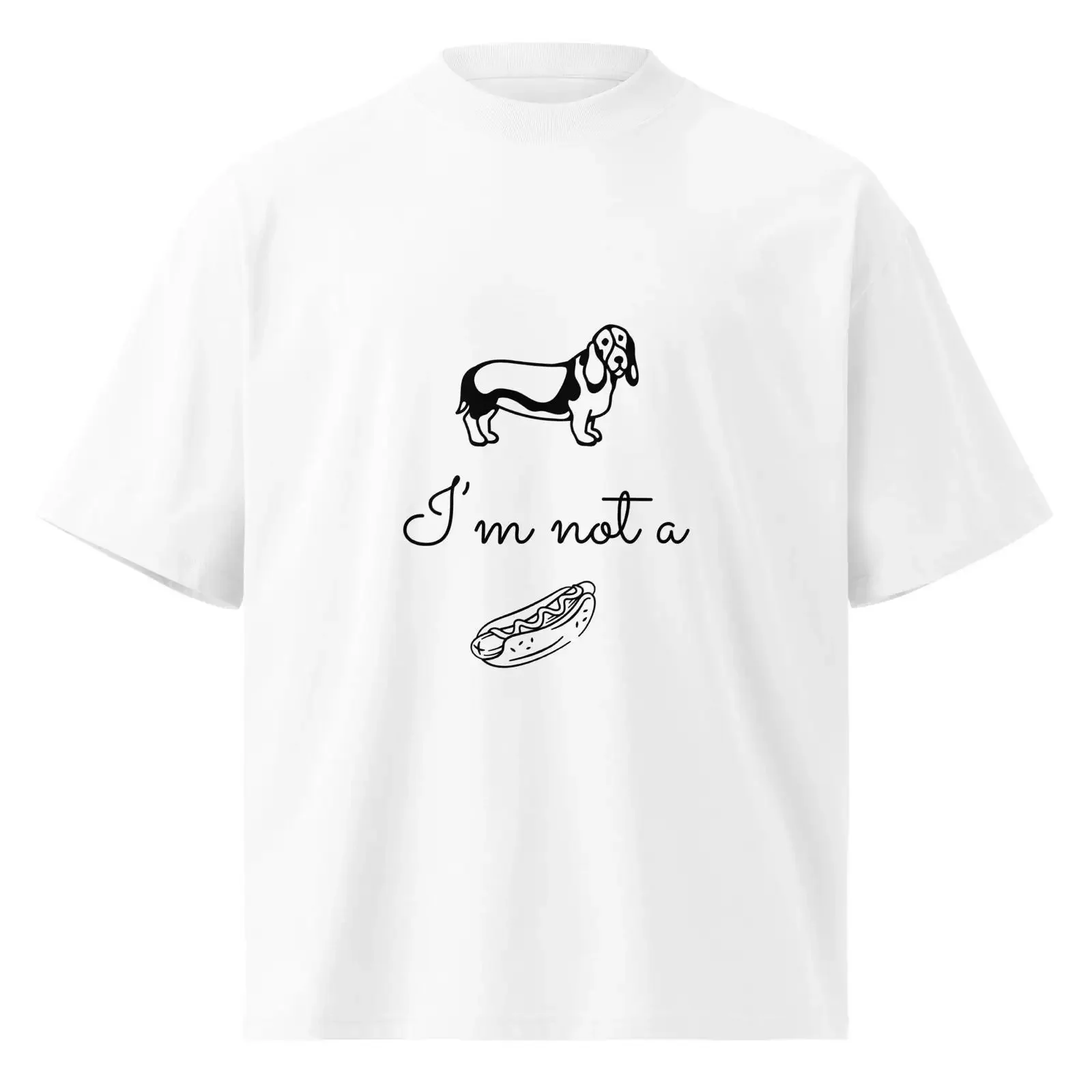 I'm Not A Hot Dog Funny Slogan T Shirt Cute Dachshund Wiener Doxie Lover Sarcastic Pet Humor Sausage Top vintage Washed