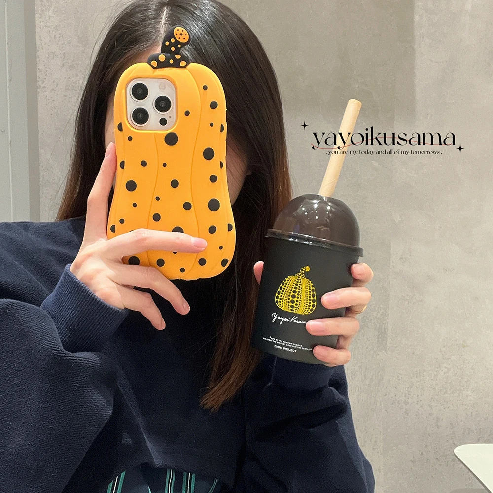 Für iPhone 13 14 15 Plus 16 Pro Max Kawaii Gemüse Polka Dots Kürbis Hülle Weiche Silikonhülle – Detail 1