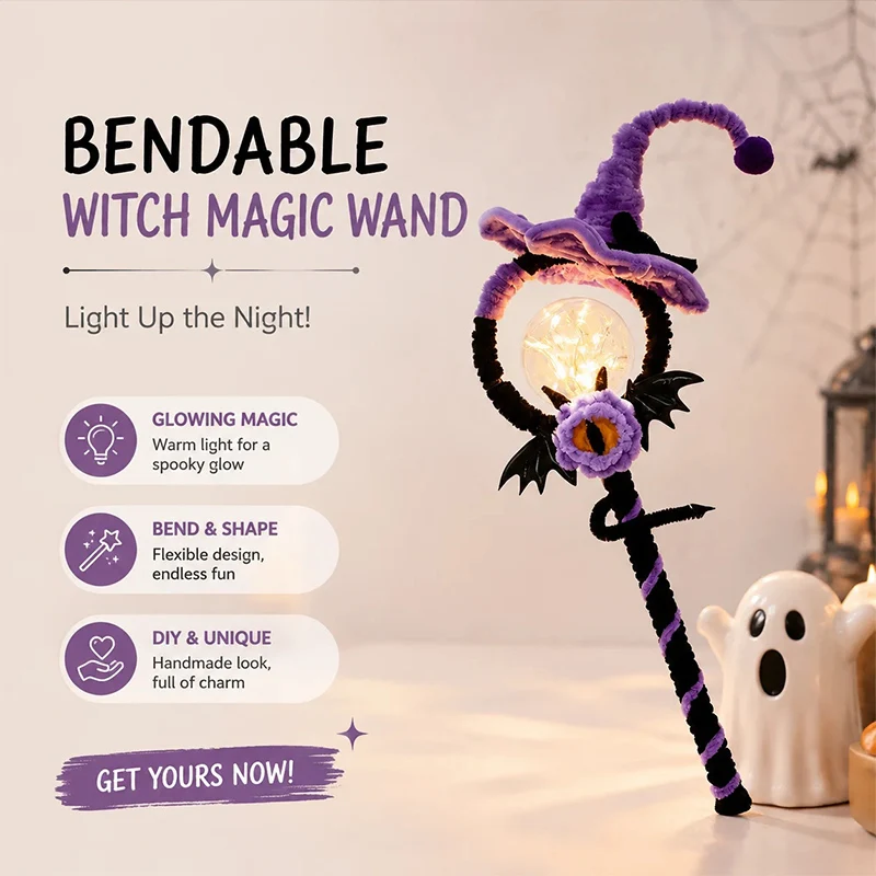 Princess Halloween Magic Wand Glow Stick Twist Stick DIY Craft Kit Light Up For Halloween Performance Indoor Party Decor Gift