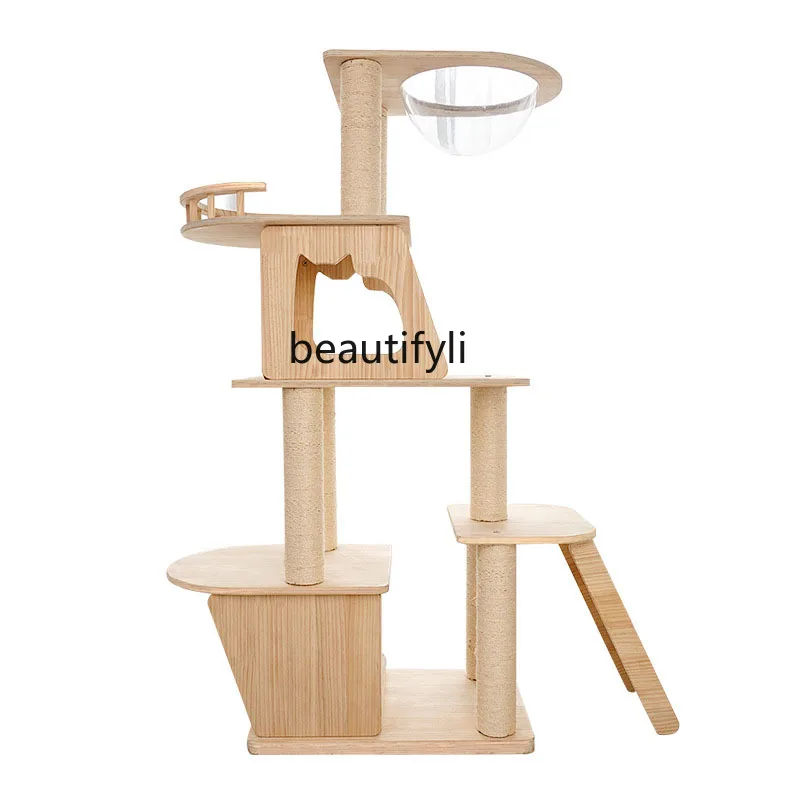 

Multi-Layer Solid Wood Cat Nest Cat Climber Jumping Platform Integrated Large Cat Climbing Frame