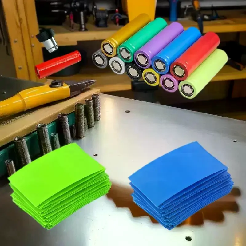 Bulk Pack of 100 PVC Heat Shrink Wraps, Self-Stick Insulation for 18650 Lithium Cells