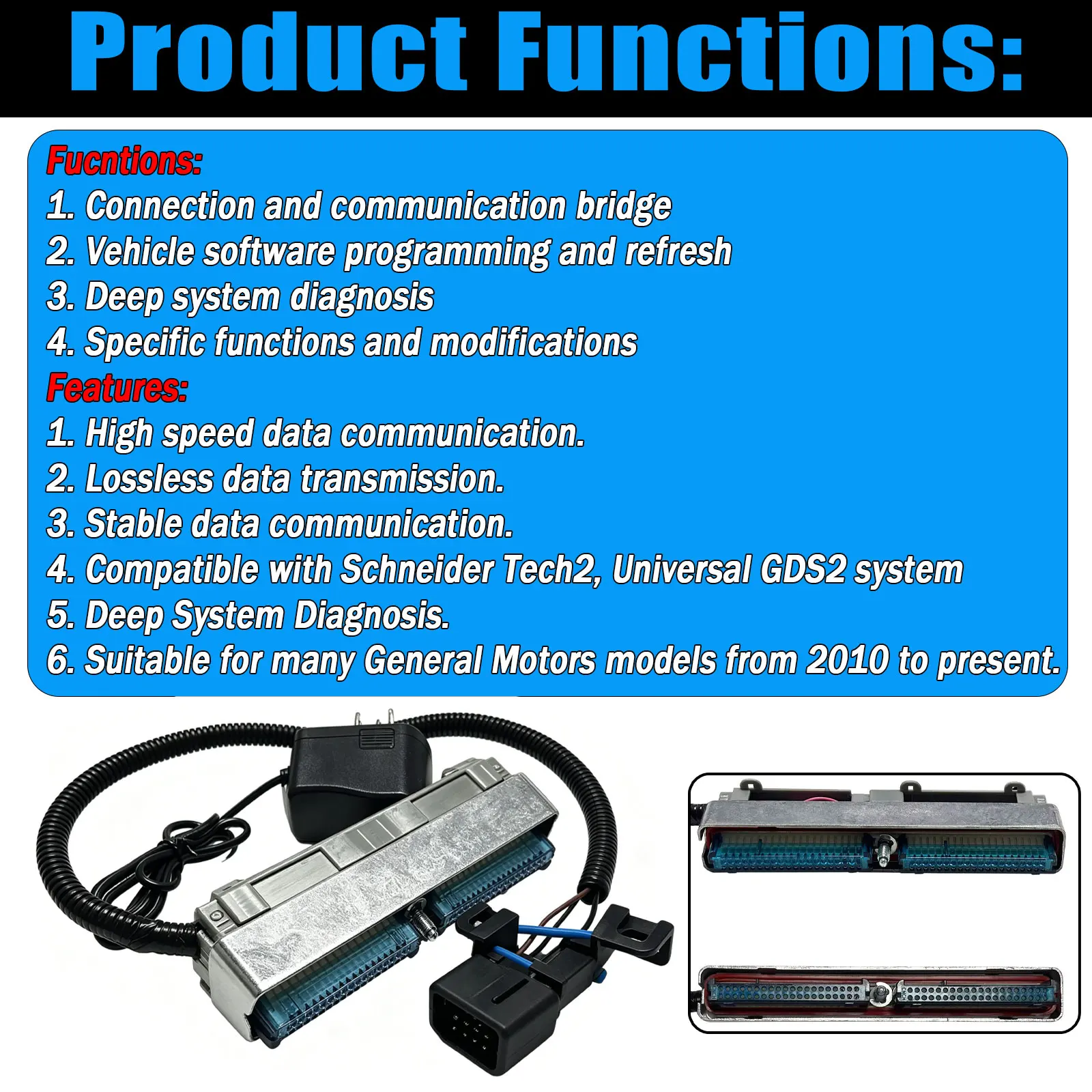 OBDII-Programmierkabel für GM Chevrolet/Buick/Cadillac/GMC PCM ECM Motorsteuergerät für LS LS1 Gen3 OBD2 Diagnosekabel – Detail 4