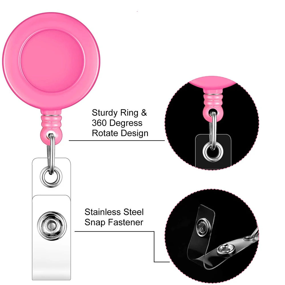 Imagem -05 - Clipes Retráteis do Carretel do Suporte do Crachá da Identificação do Lote dos Peças 10 para Fornecedores do Escritório da Enfermeira