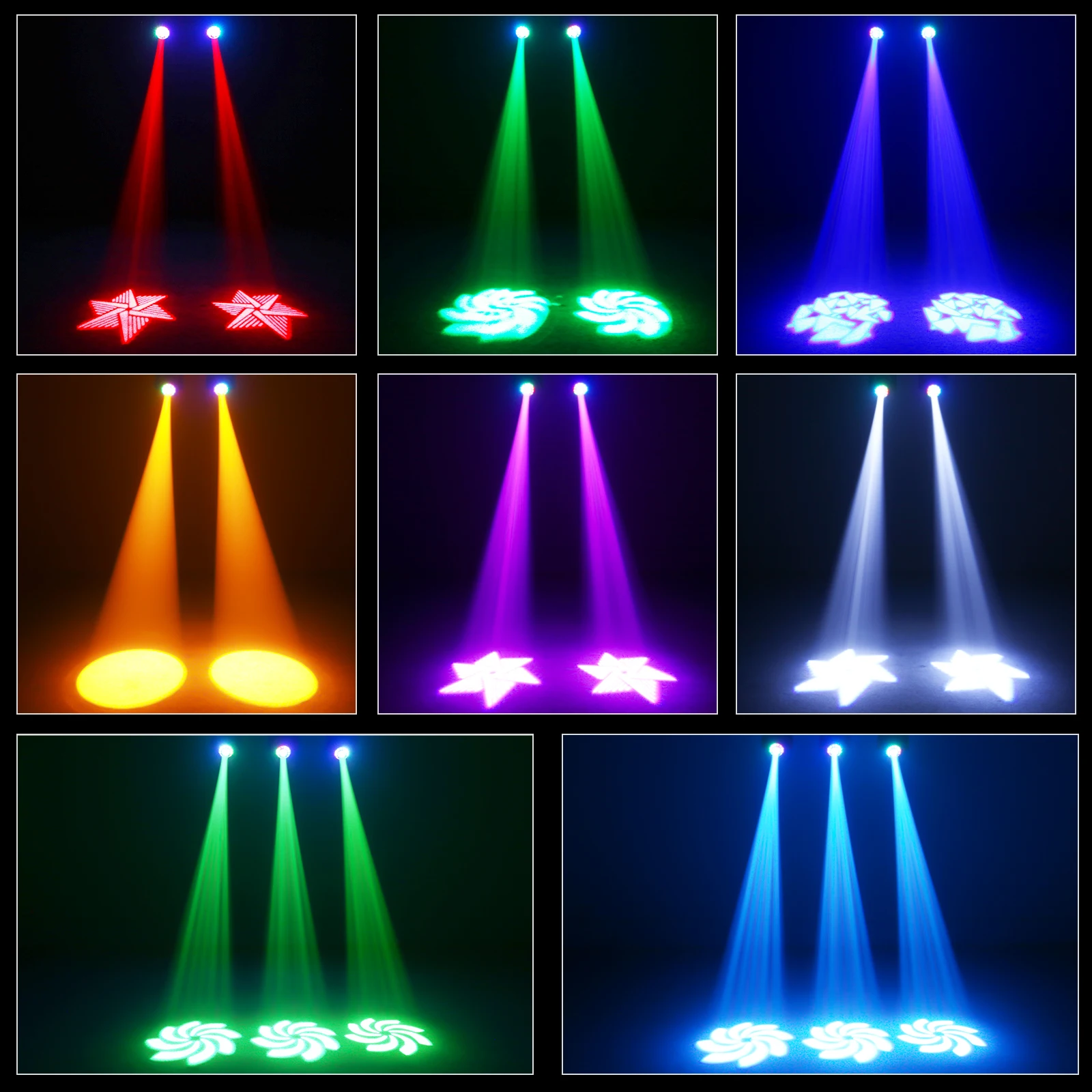 Spot Light 8 Gobos 90W Moving Head Light 8 Colors DMX 512 LED Stage Light for Party KTV Wedding DJ Disco Light Show