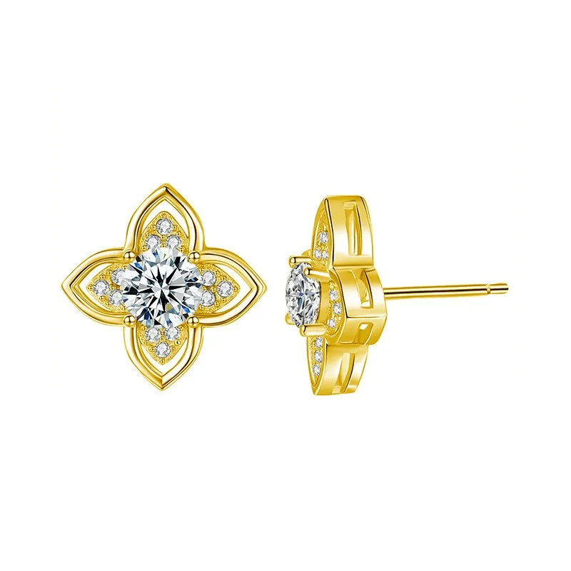 

ZFSILVER классические модные серьги из серебра S925, модные белые серьги с клевером из муассанита, подвески, женские ювелирные аксессуары, подарки для вечеринок XEZ101