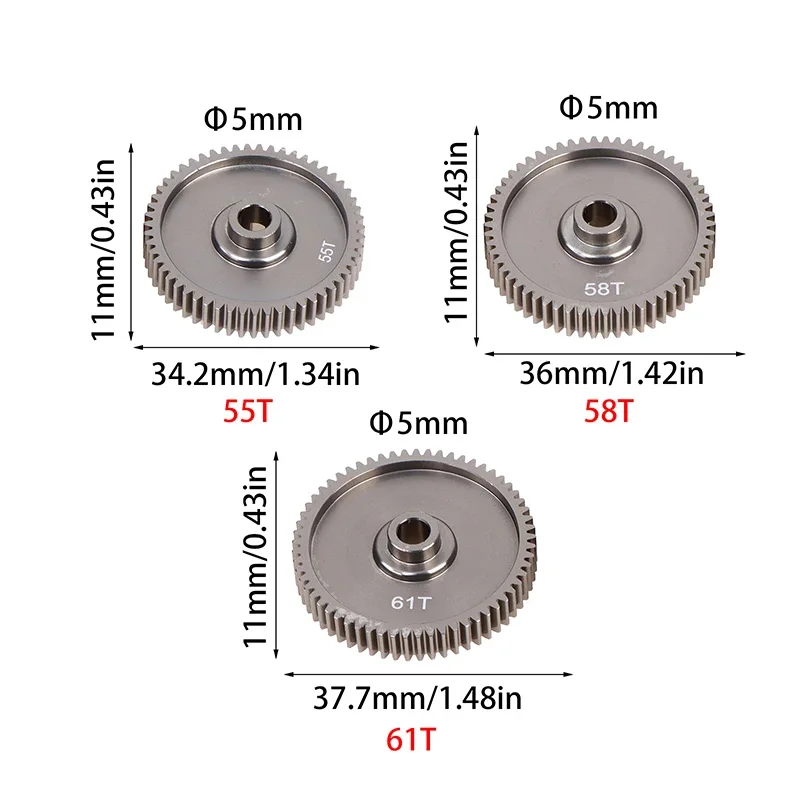 55T 58T 61T Ingranaggio cilindrico ad alta velocità 51004 53665 per TAMIYA TT01 TT-01 RC Accessori di aggiornamento per auto