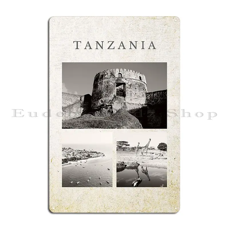 Tanzania Vintage Photo Design Metal Signs Garage Pub Club Bar Cinema Character Tin Sign Poster