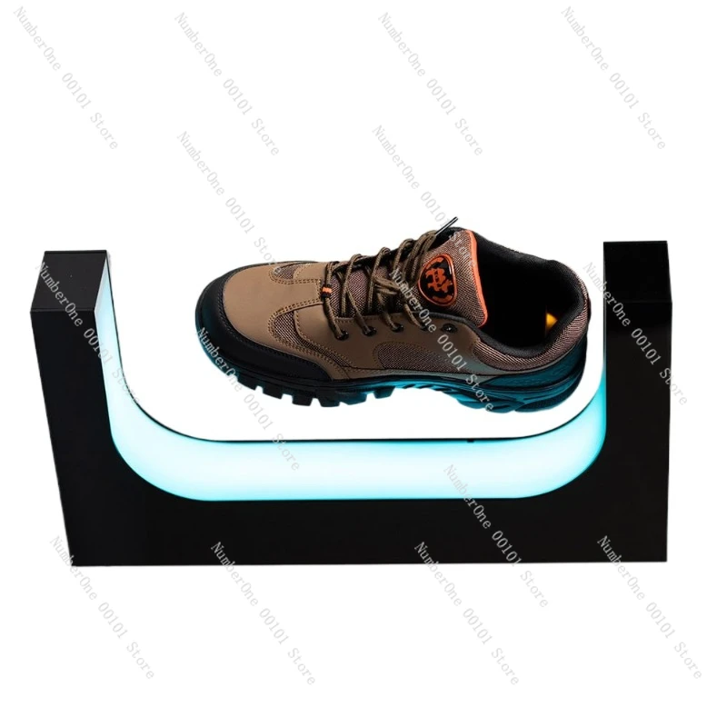 

Cross-border magnetic levitation shoe rack, sneaker magnetic levitation display stand, rotating luminous acrylic display stand