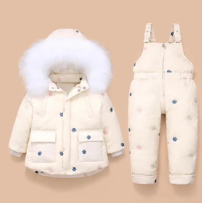 

Children Clothing Set Hooded Parka Boy Baby Overalls toddler Girl Clothes Winter