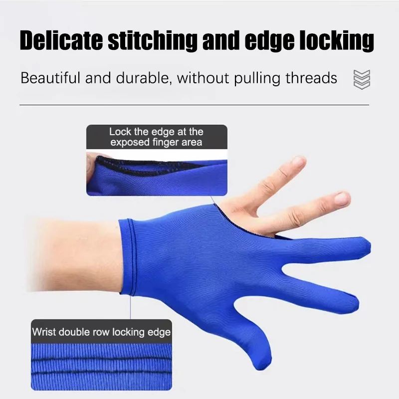 1 Pcs Left Hand Billiard Glove For Enhanced Performance | Breathable Three-Finger Fit For Pool & Snooker