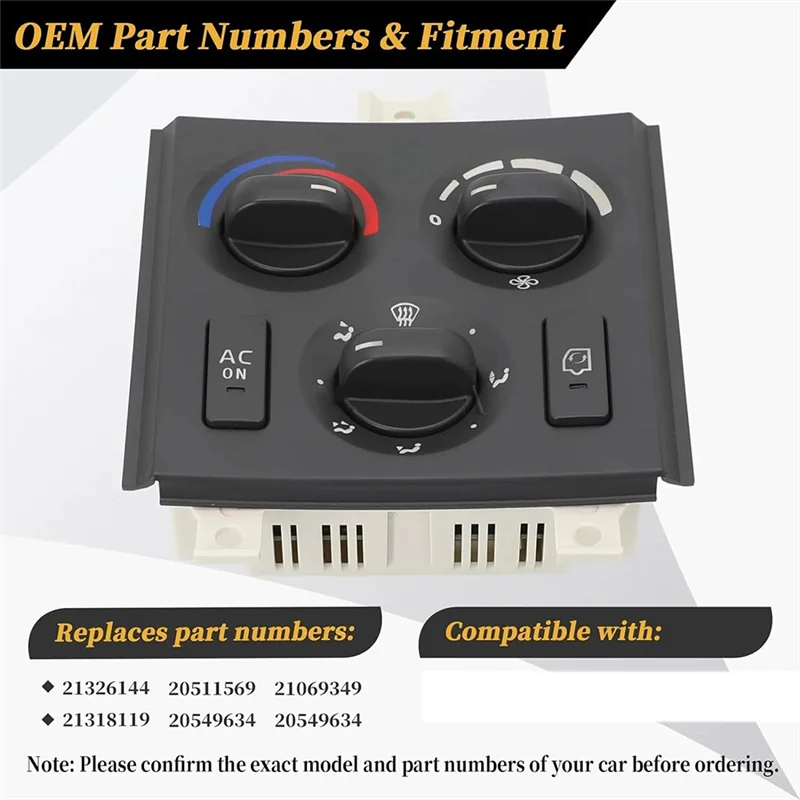Efficientt-12V A/C 気候制御スイッチユニットモジュールパネルボルボトラック VNL 2003-2024 21326144/20511569 米国