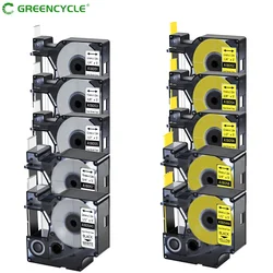 6-24mm IND Black on White / Black on Yellow 18051 18052 18053 18054 18055 18056 18057 Heat Shrink Tube Tape for Dymo RHINO 5200