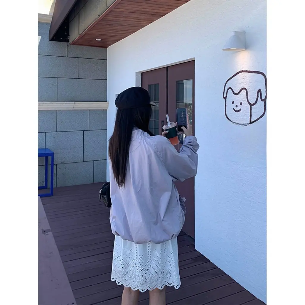 

Guangzhou Huangzhen Autumn Pleated Flower Bud Stand Collar Workwear Jacket Casual Top Loose Slimming Trendy 530791