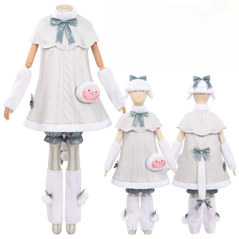 QICHE Halloween Cat Girl Role Play Costume Full Set Adult Kids Fashion Fantasy Character Outfit Carnival Party Performance Cloth
