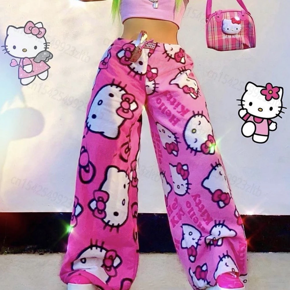 

Sanrio Hello Kitty Fleece Coral Pajamas Pants Soft Trousers Women Casual Home Pyjama Trouser Kawaii Anime Cartoon Birthday Gift