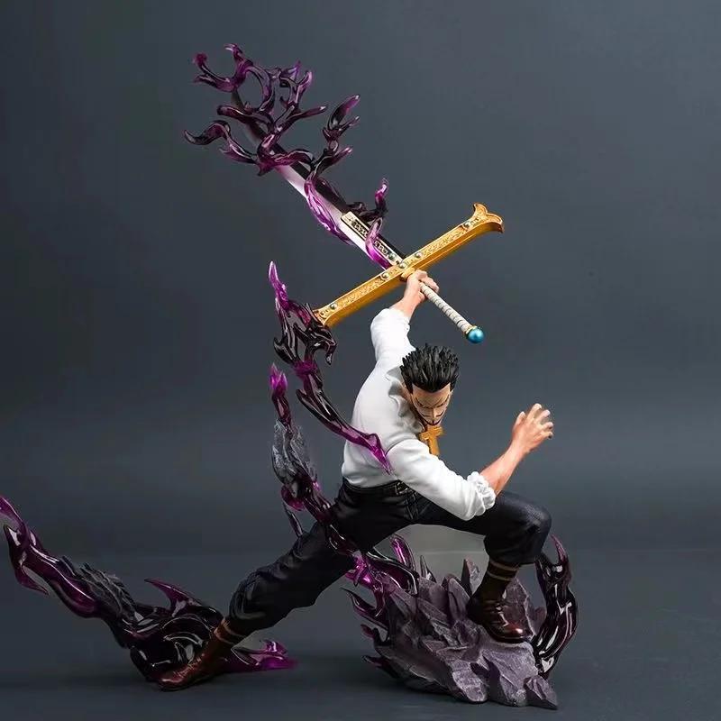Figura Dracule Mihawk de una pieza de 30cm/11,81 pulgadas, figuras de Anime de una pieza, estatua de Pvc, adorno de escritorio, juguetes de modelos coleccionables, regalos