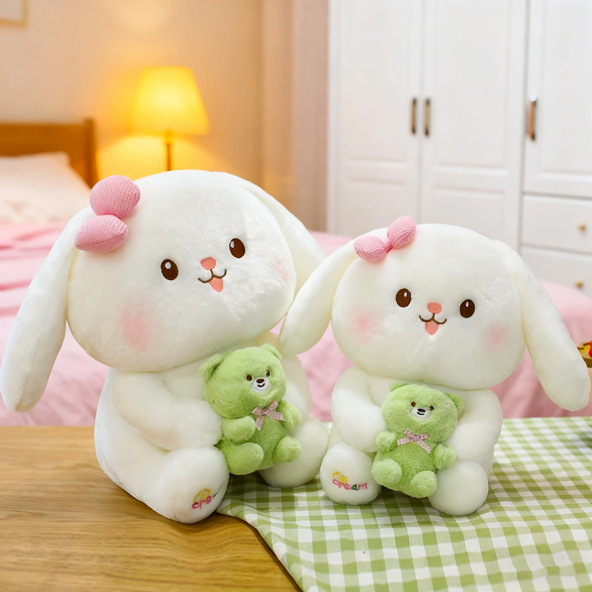 

Милые мягкие игрушки в виде кроликов, плюшевые куклы-зайчики 30/40 см, пушистые подушки, украшение для дома, подарок для детей и взрослых