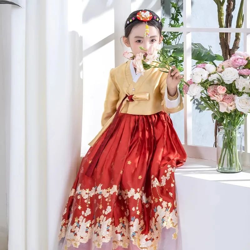 Children Hanbok Girls Korean Dance Costume Ethnic Minority Performance National Traditional Korea Palace Festival Outfit