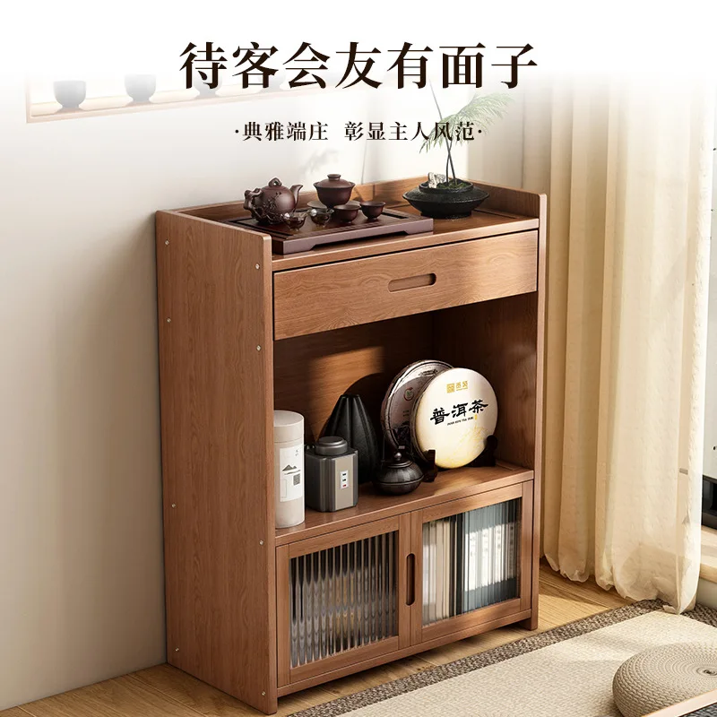 Multi-layer locker household living room storage rack tea room side cabinet tea set tea storage