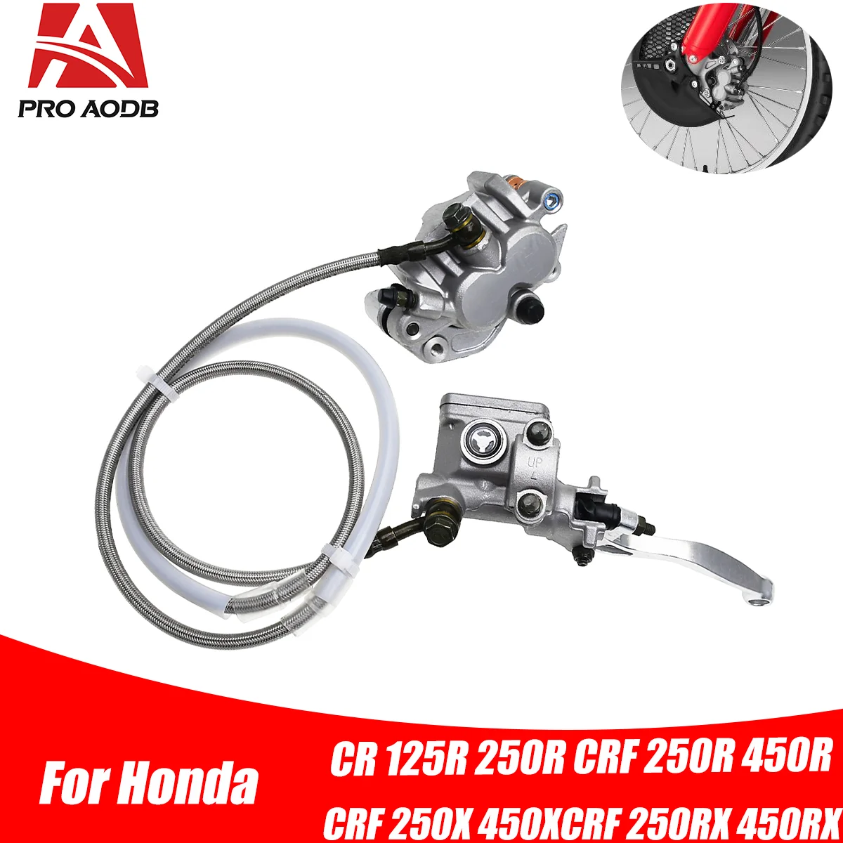 Front Master Cylinder Lever & Brake Caliper Pads For Honda XR250R XR400R XR600R CR125R CR250R CRF150F CRF230F CRF 250X 450R 400X