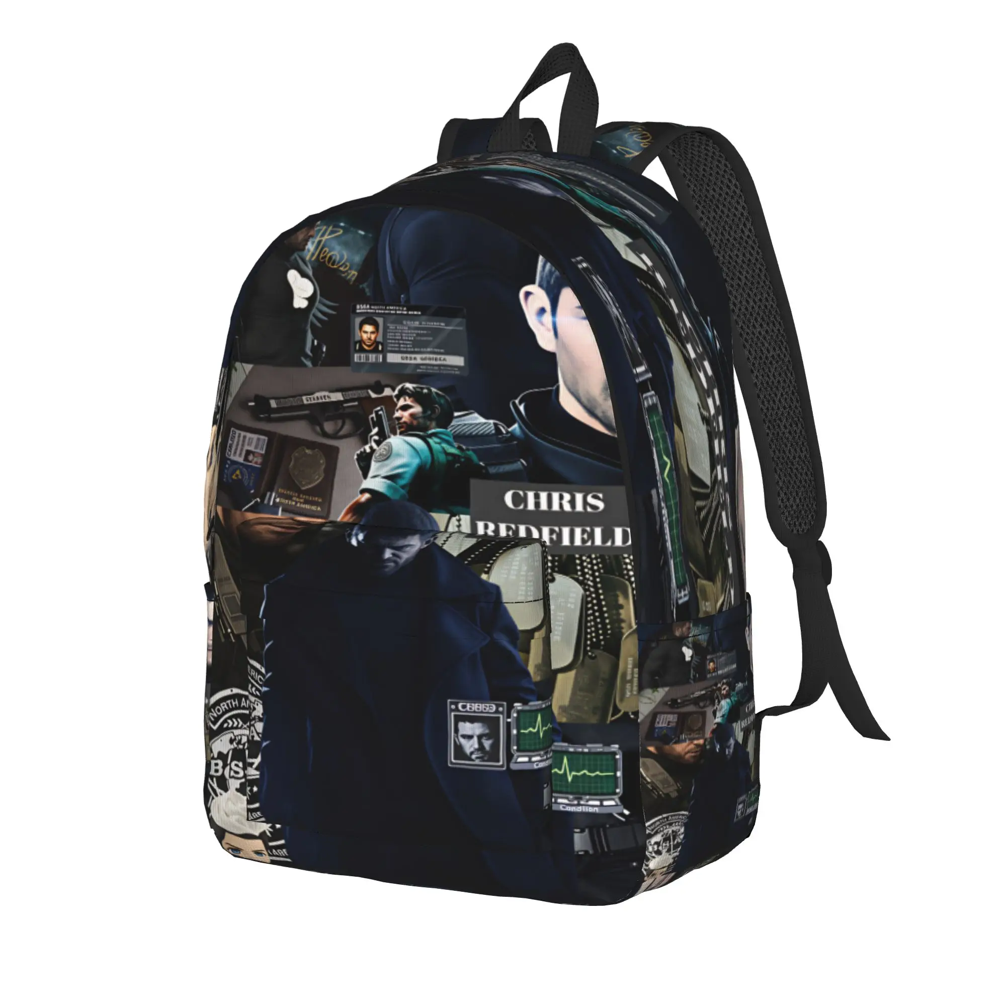Chris Redfield Resident Evil Backpack  Girl Polyester Workout Backpacks Soft Casual School Bags Rucksack