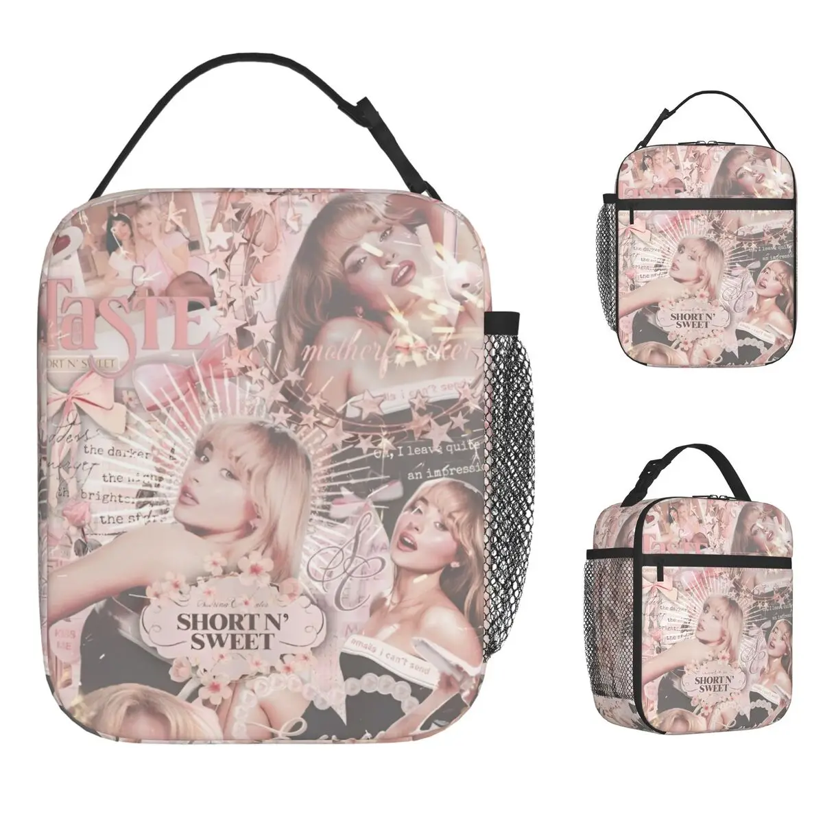 

Sabrina Carpenter Lunch Bag American Retro Lunch Box Office Convenient Tote Food Bags For Women Waterproof Print Cooler Bag